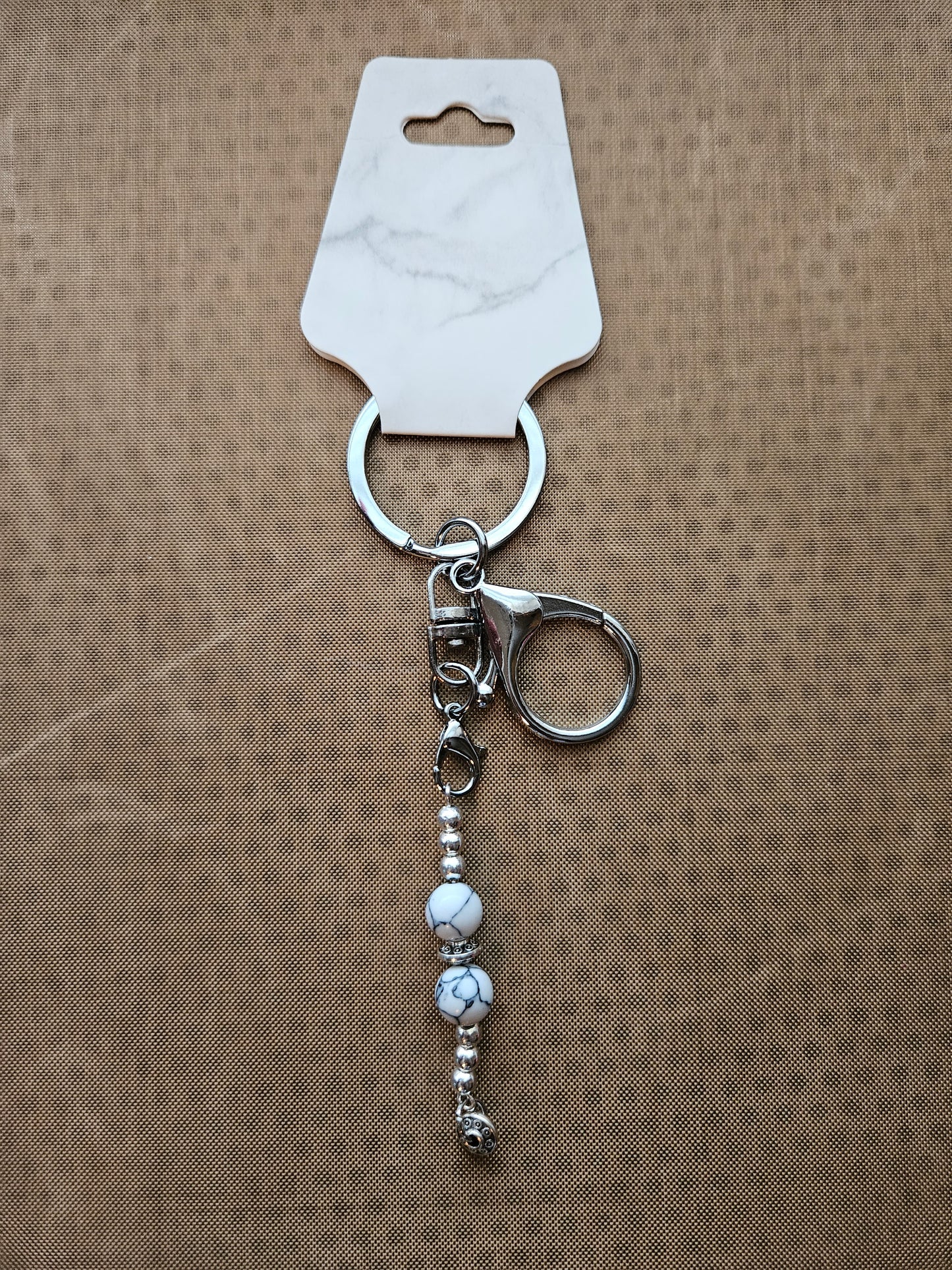 White Howlite keychain/charm