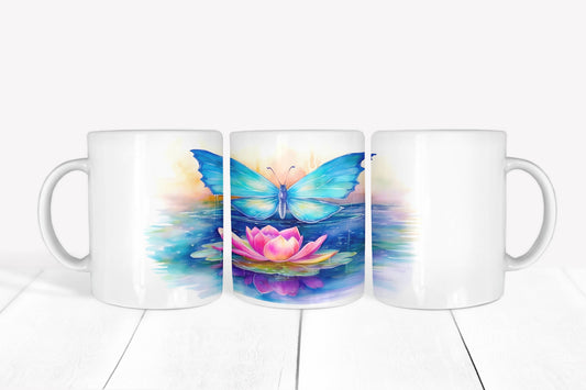 Lotus flower/Butterfly Mug